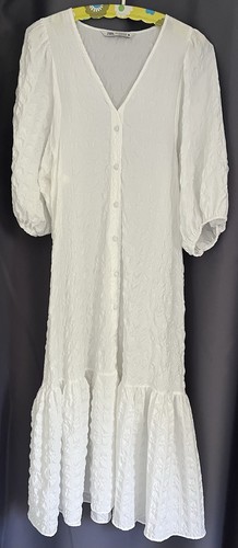 Langes kleid weiß volant - langes, gr