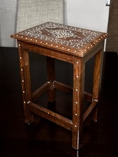 Orientalisches Tischchen mit Einlegearbeiten / Intarsien, Vintage