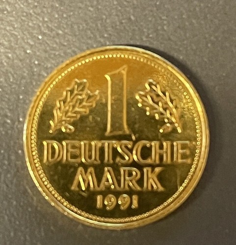 Münze brd 1991 vergoldet - münze,