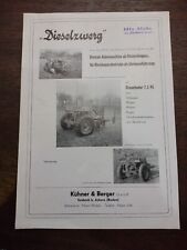 Original Dieselzwerg Kleinschlepper Prospekt / Verkaufsprospekt von ca. 1950
