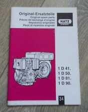 Hatz Motoren 1D41 + 1D50 + 1D81 + 1D90 Ersatzteilliste