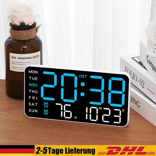 Led wanduhr datum - wanduhr, temperatur