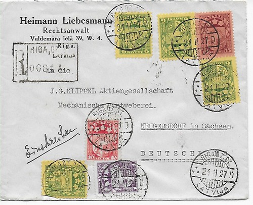 Riga einschreiben 1927 nach - riga,