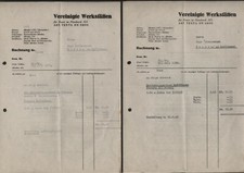 MÜNCHEN, 2 x Rechnung 1936, Vereinigte Werkstätten für Kunst im Handwerk AG