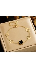 Blumen Armband Gold •