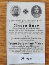 Sterbebild 1. Wk 1914 2 Brüder Tittmoning