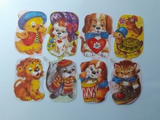 Glanzbilder, Oblaten, Scraps Bogen Krüger vermenschlichte Tier Motive