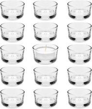 15er Set Teelichtgläser klar Glas Teelichthalter 4,5 cm Tischdeko Hochzeit