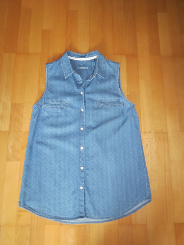 Denim bluse ohne - ohne, arm