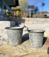 Übertopf Blumentopf Pflanztopf Zink Garten Terrasse Landhaus Deko