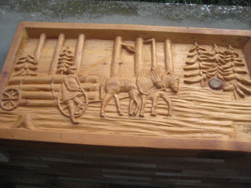 Holzreliefbild holzbild pferde - holzbild,