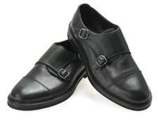 Suitsupply Vibram Gumlite Schuhe Herren US 7 Leder Doppelter Monk Strap Grün