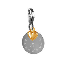 Charm Anhänger Taufuhr/Geburtsuhr, persönliche Gravur-Silber 925-Neu