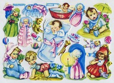 Glanzbilder Oblaten scrap    MLP 1600 Babys Kleinkinder RAR  22,5 cm