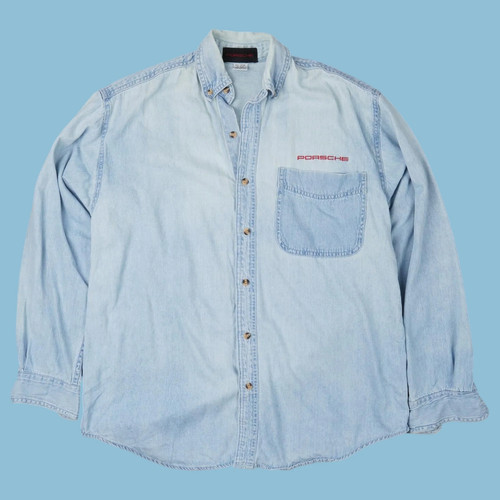 Vintage porsche 90s jeanshemd - porsche,