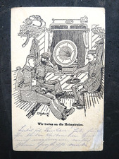 Feldpost 1. WK Soldaten auf Heimaturlaub-Wir treten an die Heimreise