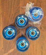 4 Stück 70mm LED Longboard Rollen mit Lager ABEC-11 Skateboard Rad 85A Klar blau