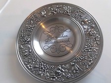 Zinn-Wandteller - ("Herzlichen Glückwunsch")