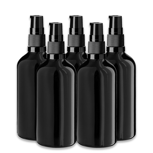 Schwarze glasflasche 100 ml - 100,