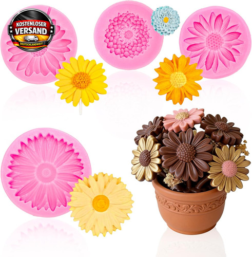 Silikonform set blumen für - set,
