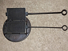 DC 480-1 Guss Waffeleisen f feine belgische Waffeln + Ofenring antik waffle iron