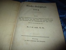 Antik buch 1884 reichs - buch,