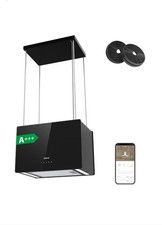 Inselhaube 596m³/h Insel Dunstabzugshaube LED Umlufthaube Abluft Umluft Schwarz