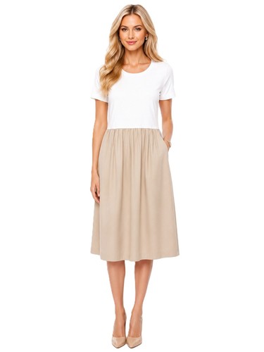 Alba moda kleid - im, materialmix