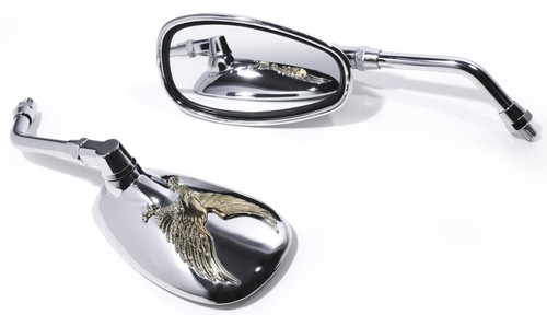 Motorrad spiegel set chrom - spiegel,
