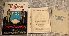 FDJ-Ausweis von 1947,Jugendleiter Ausweis von 1947,Postkarte der FDJ,DDR