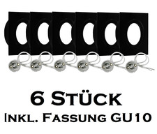 LED Einbaustrahler Rahmen GU10 Fassung 6 Pack Set 230V Rund Einbauleuchte EDO