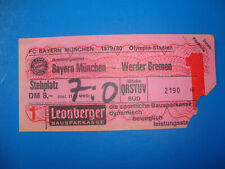 79/80 Ticket FC Bayern München Werder Bremen Eintrittskarte Bundesliga Sammler