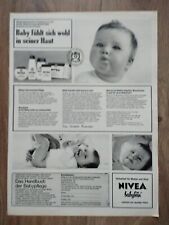 ORIGINAL REKLAME WERBUNG 1967  NIVEA  babyfein Wundcreme, Puder, Seife, Öl