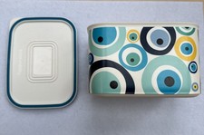 "TUPPERWARE" Quadro -türkisches Auge- eckige Keksdose- Vorratsdose- 1,3 L Dose