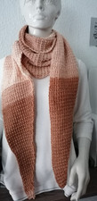 Schal/Dreiecktuch beige und Naturtöne, Strick  Handarbeit neu