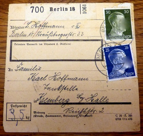 Karte paketkarte 700 berlin - karte,