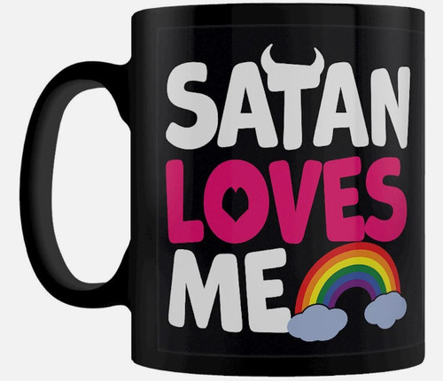 Satan loves schwarze tasse - me,