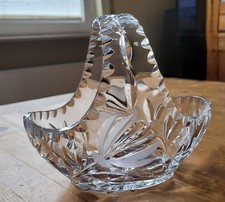 Korb Kristall Schale Glas Deko