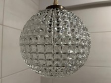 Space Age Vintage Lampe, Deckenlampe, rund, Wabenstruktur, Glas