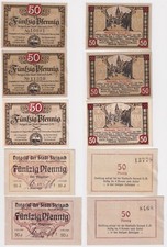 5 Banknoten Notgeld Stadt