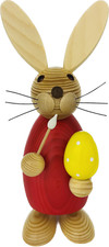 Osterhase rot mit Pinsel und