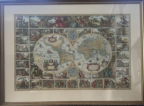 Antike weltkarte barockstil - antike, im