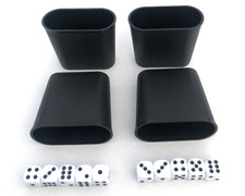 4  Spiele Würfelbecher Flach