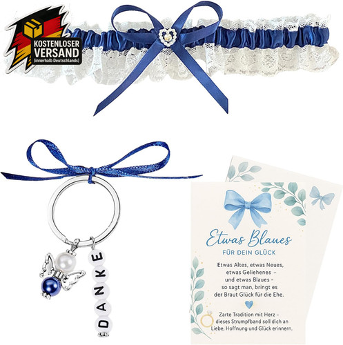 Blaues hochzeit strumpfband - blaues,