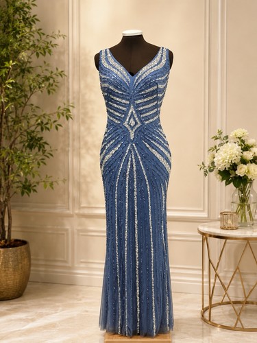 Damen langes abendkleid blau - damen,