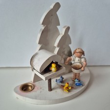 Alter Engel mit Vögeln Winter Erzgebirge Kunst RG Richard Glässer Kerzen Seifen