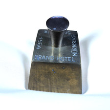 Alte eckige Messingglocke Grand Hotel Nürnberg  Silvester 1964 Rezeptionsglocke