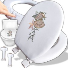 WC Sitz Toilettendeckel Gepolstert Soft Weich Weiß Bild Drucken Kissensitz Retoo