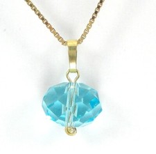 Aquamarin farbiger Anhänger, oder Ohrringe in Massiv 585 Gold / 14 Karat  (40