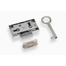 Metafranc 1 Stück Aufschraubschloss vernickelt mit Schlüssel verschiedene Größen